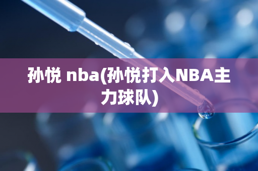 孙悦 nba(孙悦打入NBA主力球队)