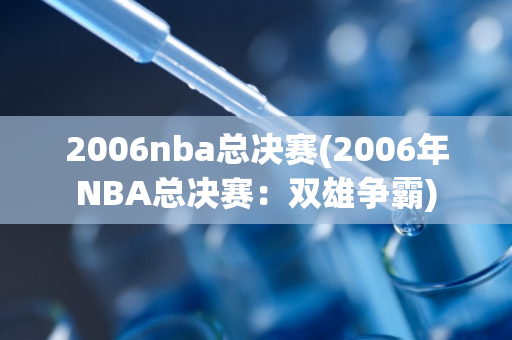 2006nba总决赛(2006年NBA总决赛：双雄争霸)